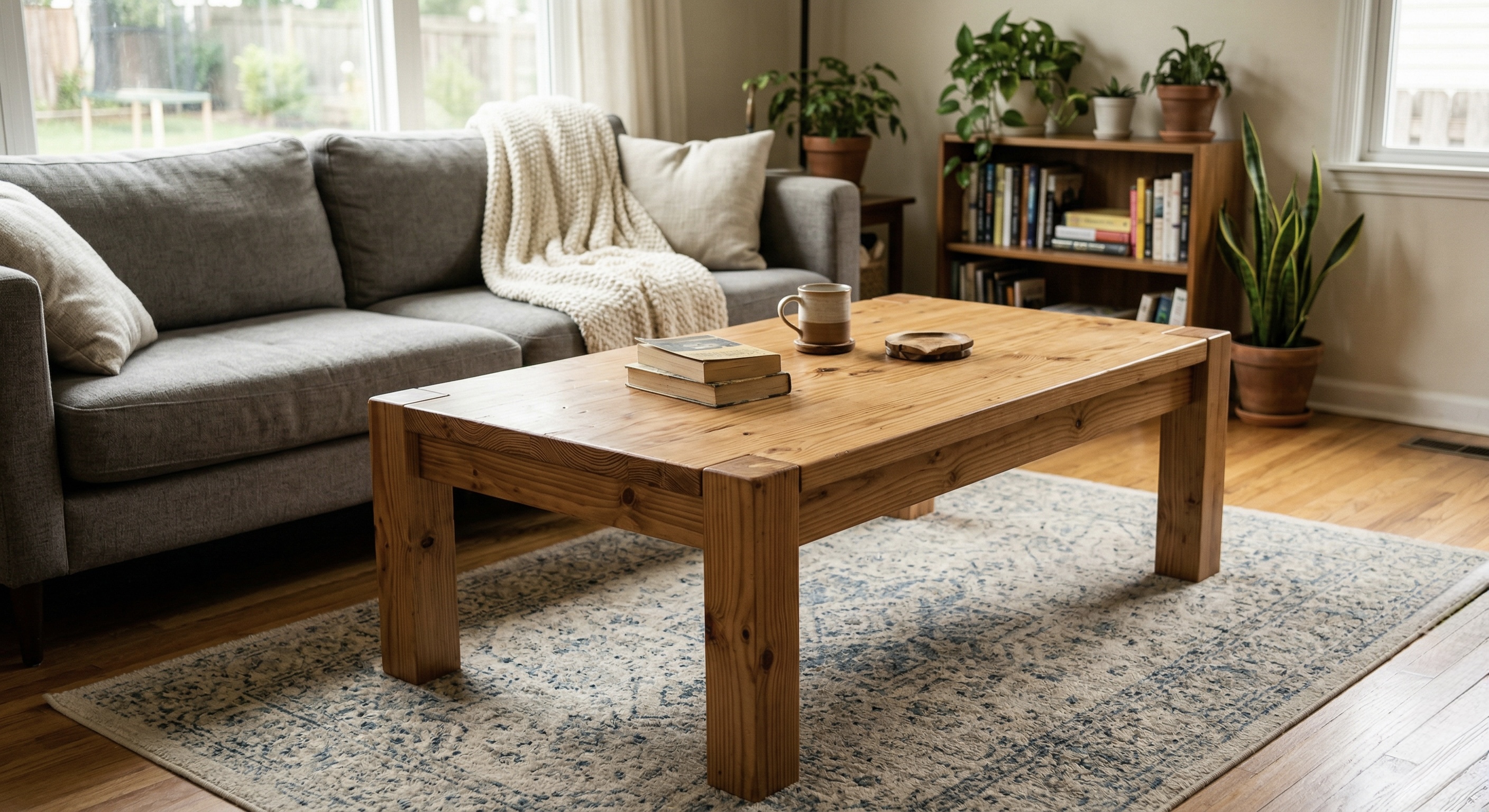 Finished woodworking project built from plans